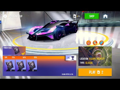 Asphalt 8, Sportline Cup Escape Velocity Bugatti Bolide Top-7%