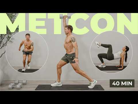40 Min Total Body METCON Workout | Strength + Cardio + Core