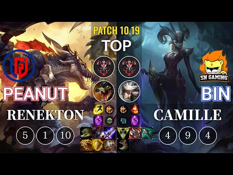 LGD Peanut Renekton vs SN Bin Camille Top - KR Patch 10.19