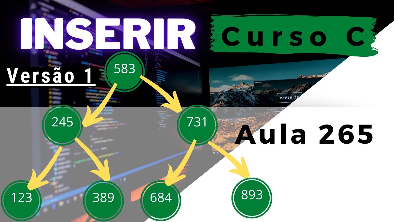 Curso de Programação C | Como inserir em uma ÁRVORE BINÁRIA? Versão 1 | aula 265