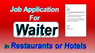 Cover letter for employment request as Waiter in R