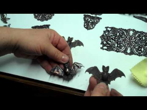 Rusty Black Patina, Chocolate Ox Patina Finishes on Brass Stampings