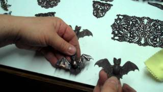 Rusty Black Patina, Chocolate Ox Patina Finishes on Brass Stampings