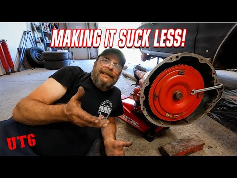 One Man, On The Floor Transmission Install- So Easy Even An Old, Crippled Guy Can Do It