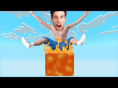 I SURVIVED 24 HOURS ON A LAVA BLOCK IN MINECRAFT!!