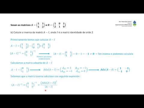 Vídeo: Resolución dun exercicio de matrices