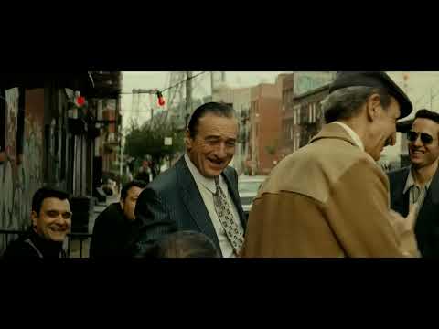 Trailer image: grimacing De Niro at a French film club where Goodfellas gets discussed
