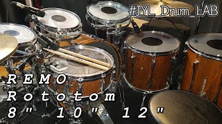 Video thumbnail for Vintage Remo Rototom 8”, 10”, 12” & Tama Artstar1 Cordia Kit - ロートタム - Sound Test - No Trigger by JYL DRUM LAB
