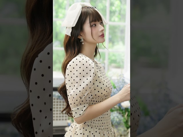 NT11X338 - Đầm tơ ánh chấm bi