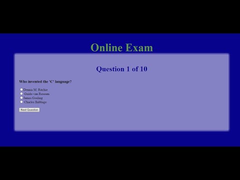 Create Online Quiz Exam using html, CSS and JavaScript...