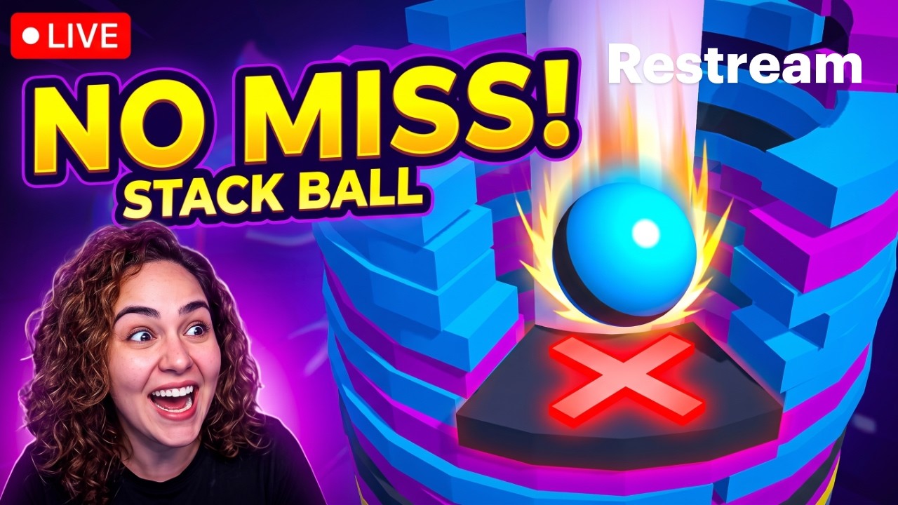 🔴 LIVE Stack Ball Challenge AND NO MISS Challenge 😱🔥