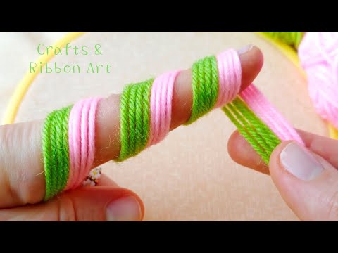 It's so Beautiful 🌺🌟 Superb Woolen Flower Craft Idea with Finger - DIY Amazing Woolen Flowers