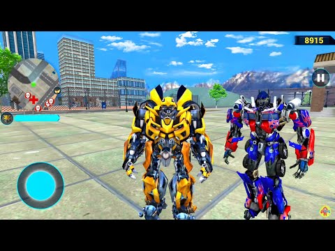 Bumblebee and Optimus Prime Multiple Transformation Jet Robot Car Game 2020 - Android Gameplay