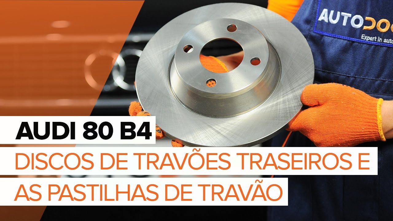 Como mudar pastilhas de travão da parte traseira em Audi 80 B4 - guia de substituição