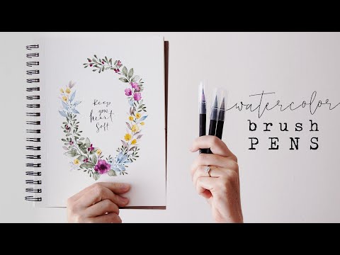 Trying Out Watercolor Brush Pens with Genuine Crafts Video