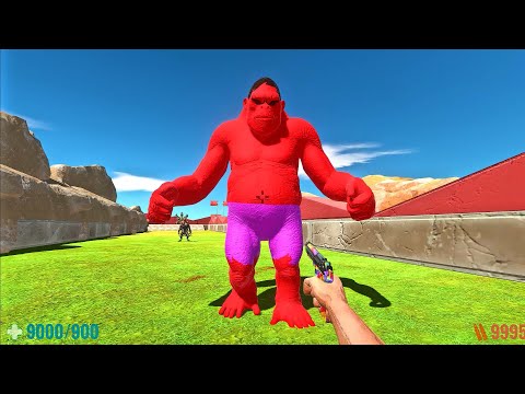 FPS DEATH RUN DRAGON LAND with ALL WEAPONS & HP Bar - Animal Revolt Battle Simulator ARBS