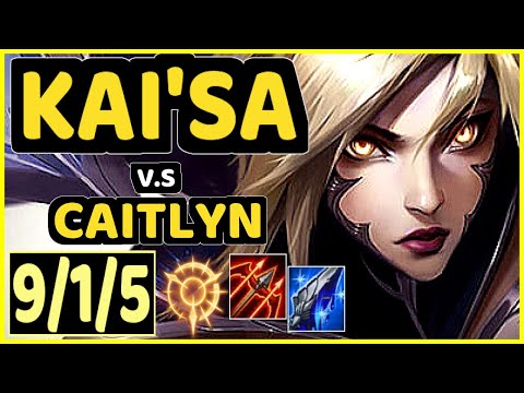 FREEZE (KAI'SA) vs CAITLYN - 9/1/5 KDA BOTTOM ADC GAMEPLAY - EUW Ranked GRANDMASTER