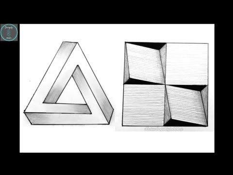 Geometric Patterns || 3D Geometric Triangle || 3D Geometric Square || Optical Illusion 