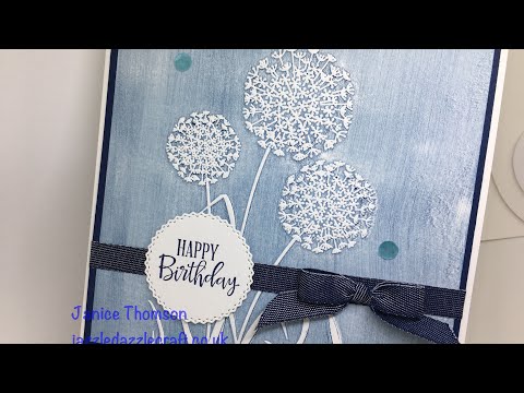 🔴LIVE inky play with Dandelion Embossing Folder #stampinup