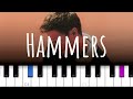 Hammers ~ Alec Benjamin  (piano tutorial)