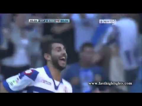 Golazo de Nelson Oliveira (RC Deportivo de la Coruña 2 - 0 CA Osasuna  LIGA BBVA)