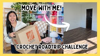 Crochet Roadtrip Challenge: Moving Across the Country & Making a Blanket! 🧶 NEW Office Reveal Vlog