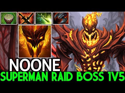 NOONE [Shadow Fiend] Superman Raid Boss 1v5 Gameplay 7.22 Dota 2