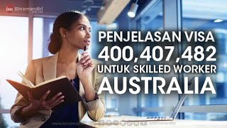 PANDUAN PELUANG KERJA DI AUSTRALIA #3, PENJELASAN VISA 400,407,482 UNTUK SKILLED WORKER AUSTRALIA