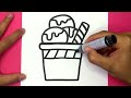 איך לצייר כוס גלידה