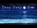 8 Hours Ocean Waves at Night for Deep Sleep - Relaxing Tropical Beach at Night for Sleeping