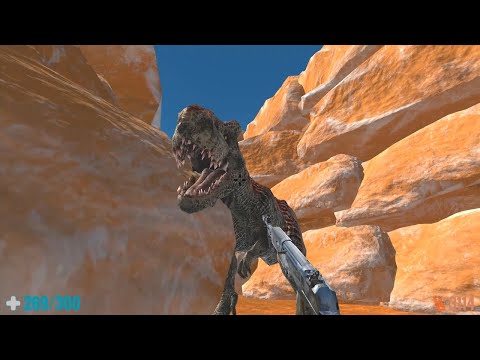 Survive in Grand Canyon with Dinosaurs. FPS Perspective Animal Revolt Battle Simulator