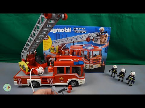 PLAYMOBIL CITY ACTION Ugniagesių gaisrinė su kopėčiomis, 9463 video