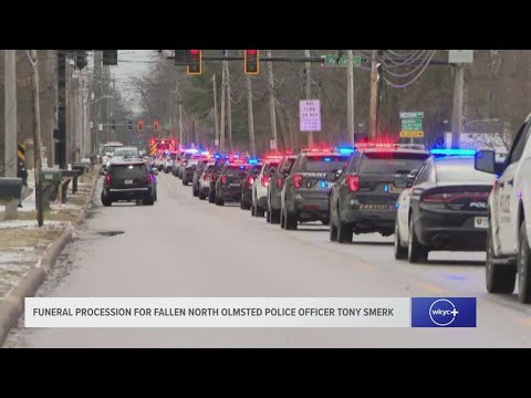 Funeral procession for fallen North Olmsted police officer Tony Smerk