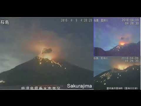 桜島 ~ Sakurajima Explodes ~ 04/09/2018 ~ Via VolcanoYT