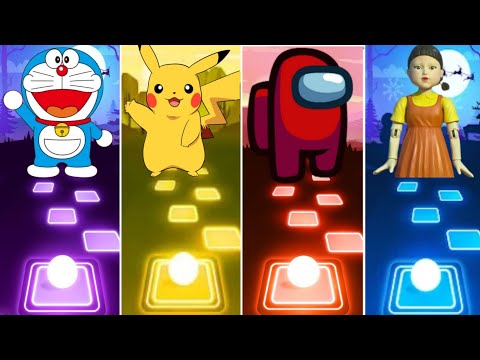 Doraemon vs Among Us EDM vs Pika Pi Pikachu vs Squid Game  - Tiles Hop EDM Rush