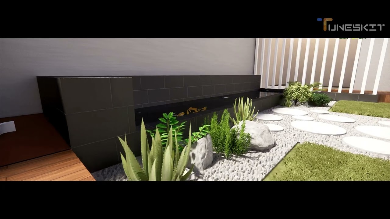 Taman Kering Minimalis dengan Kolam Koi di Dalam Rumah: Ide Inspiratif untuk menghemat Air