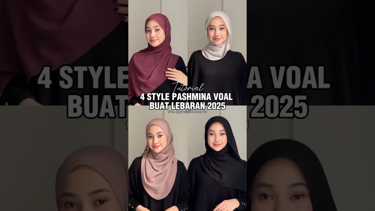 4 STYLE PASHMINA VOAL BUAT LEBARAN 2025 😍✨🥹 #shorts #hijab #lebaran