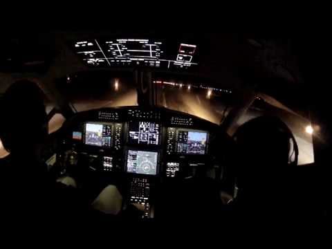 VIEWS FROM THE COCKPIT: Pilatus PC-12 NG Night Landing with SmartView Synthetic Vision