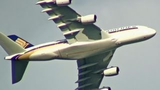 preview picture of video '9V-SKD Singapore Airlines Airbus A380-841 Narita Airport Final approach Inashiki Curve'
