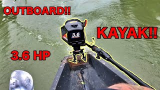Outboard Motor on a Kayak!! (HangKai 3.6 HP on Nucanoe Frontier 12)