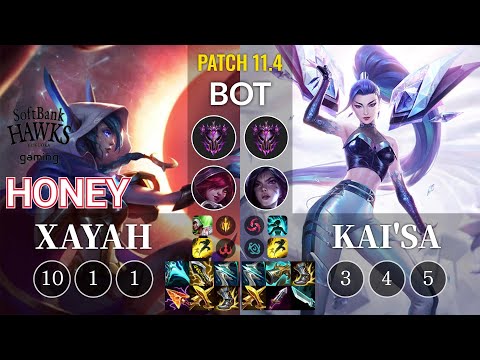 SHG Honey Xayah vs Kai'Sa Bot - KR Patch 11.4