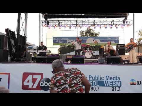 The Savoy Family Cajun Band w/ the commemorative accordion at the 80th National Folk Festival (1)