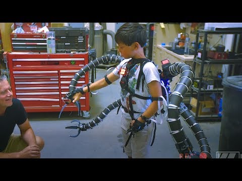 A teenage millionaire built a real life Dr Octopus suit Working powered Doctor Octopus Suit