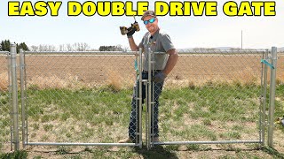 Easily Hang A Double Drive Chain Link Gate