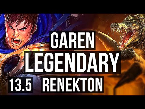 GAREN vs RENEKTON (TOP) | 3.4M mastery, 12/1/4, Legendary, 900+ games | KR Grandmaster | 13.5