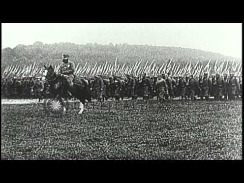 French and German troops mobilize for World War I. HD Stock Footage