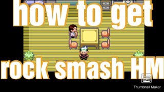 Pokemon emerald: how to get rock smash HM.how to get rock smash in emarald.how to destroy small rock