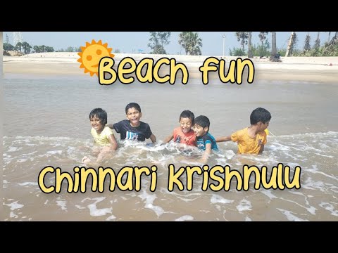 🏖️Beach fun🏄 Chinnari krishnulu 🌅