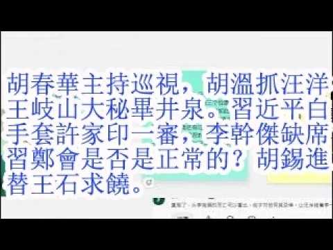 胡春华主持巡视，胡温抓汪洋王岐山大秘毕井泉。习近平白手套许家印一审，李干杰缺席习郑会是否是正常的？胡锡进替王石求饶。