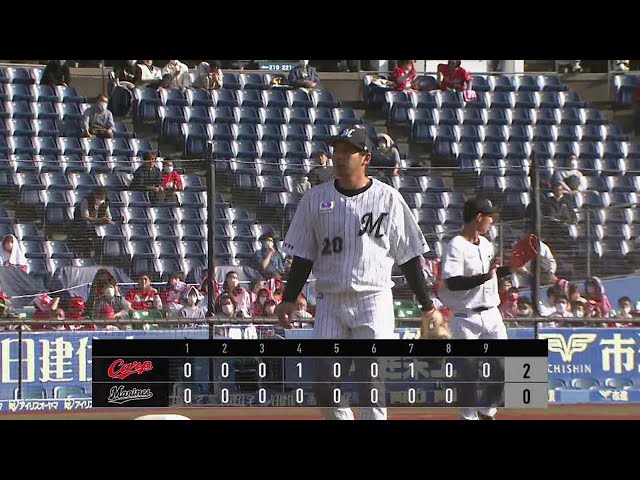 【9回表】マリーンズ・東條大樹 オープン戦初登板で3者凡退に抑える!! 2022年3月16日 千葉ロッテマリーンズ 対 広島東洋カープ